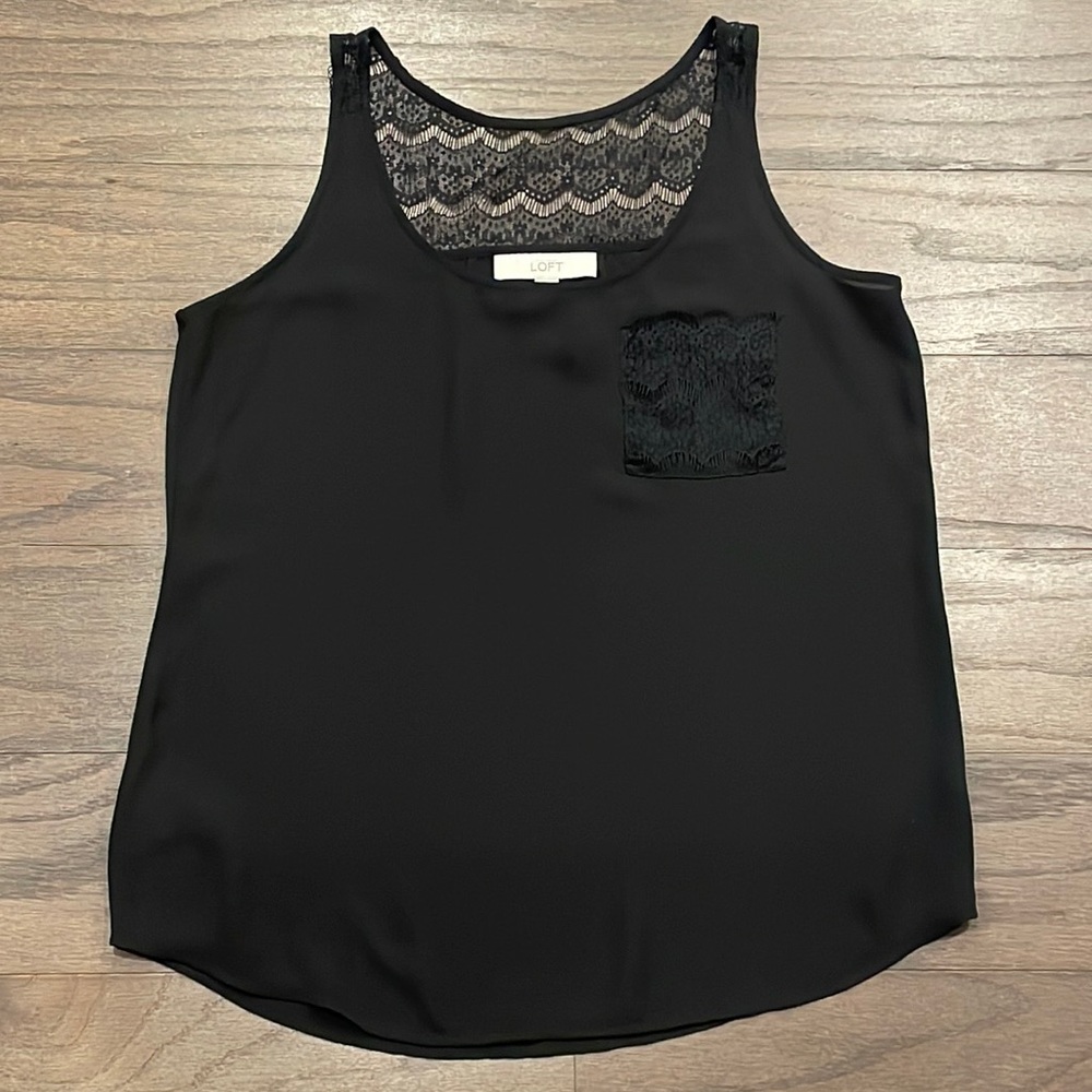 LOFT Black Lace Tank - Size S